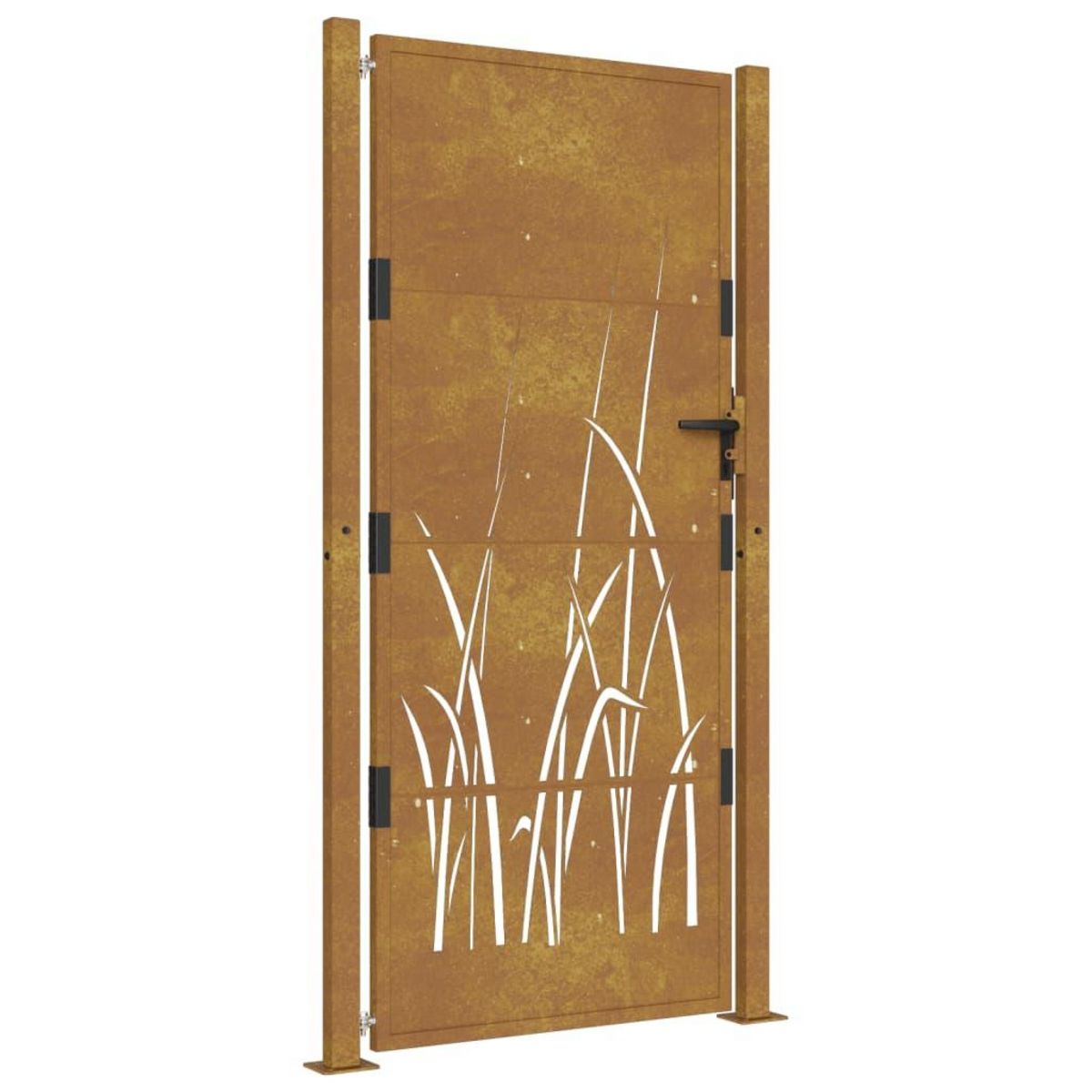 VIDAXL Portail de jardin 105x205 cm acier corten conception d'herbe
