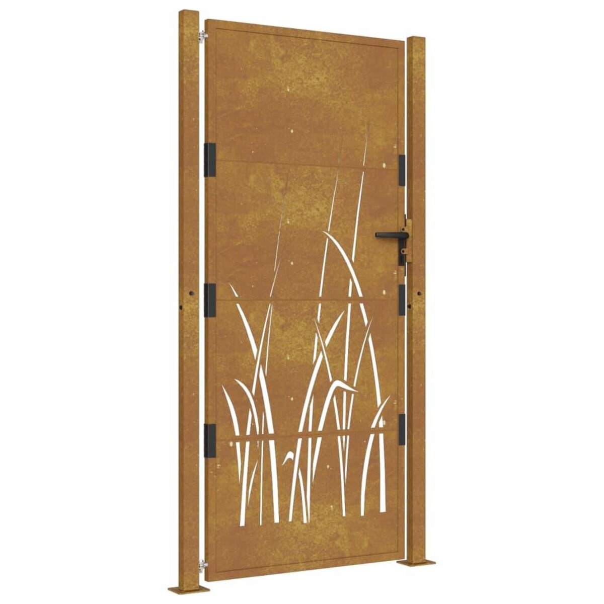 VIDAXL Portail de jardin 105x205 cm acier corten conception d'herbe