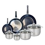 ELO Ensemble de 3 Poêles de cuisson 20, 28 et 32 cm et 4 faitouts 12, 14, 20 et 24 cm Elo Prima Brillant