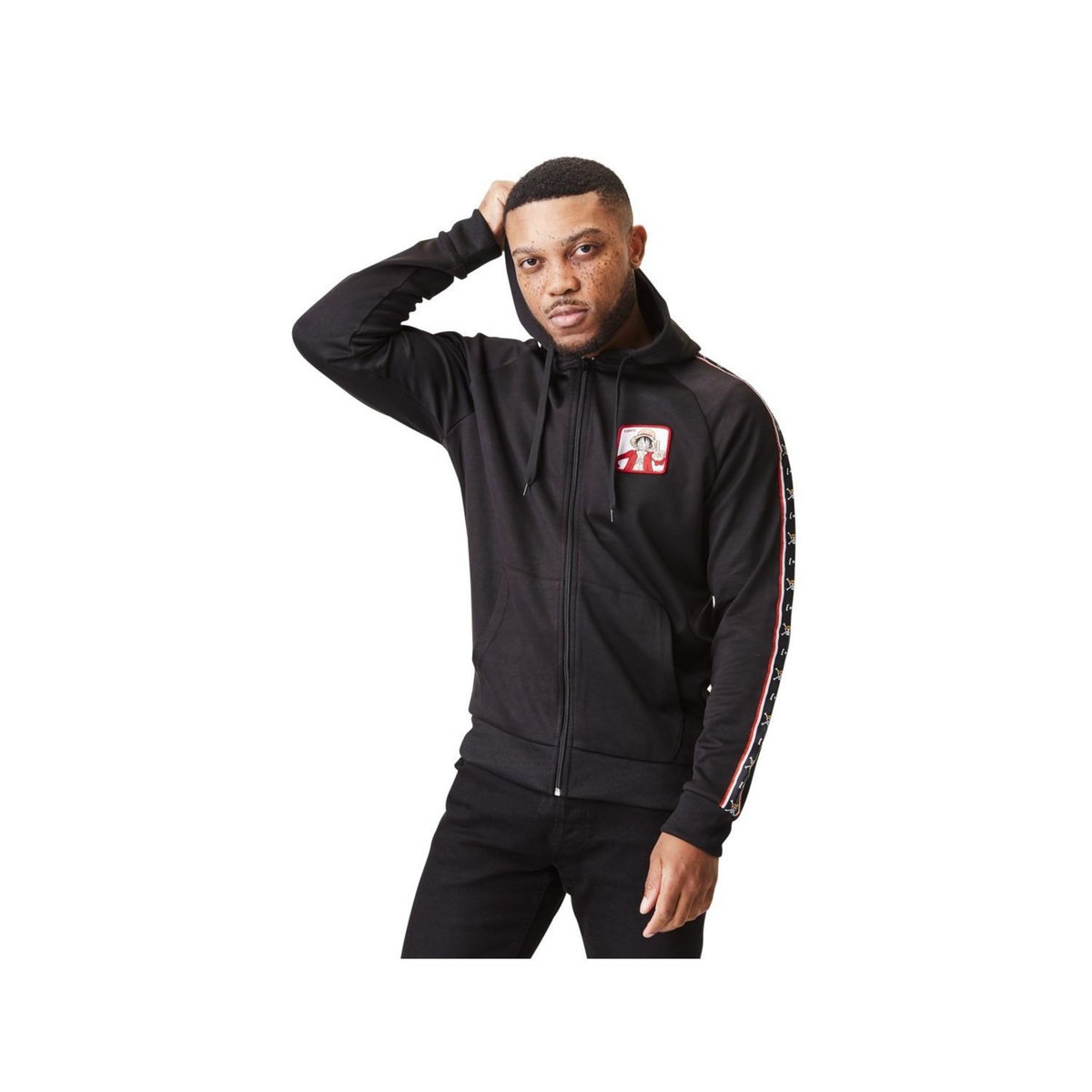 CAPSLAB Sweat à capuche avec zip homme One Piece Luffy