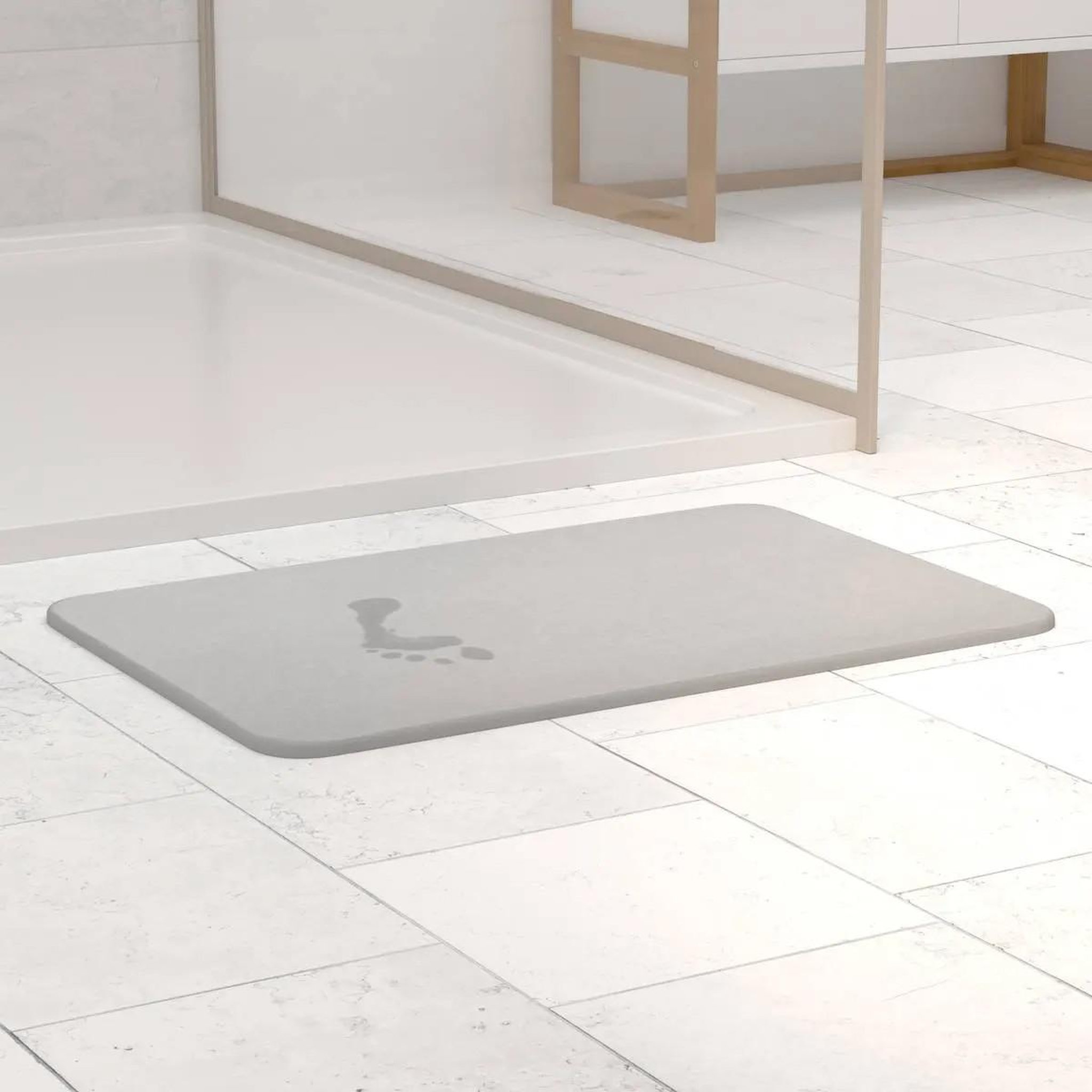Voir la diapositive 4 : FIVE Tapis de salle de bain  diatomite  35x45cm gris