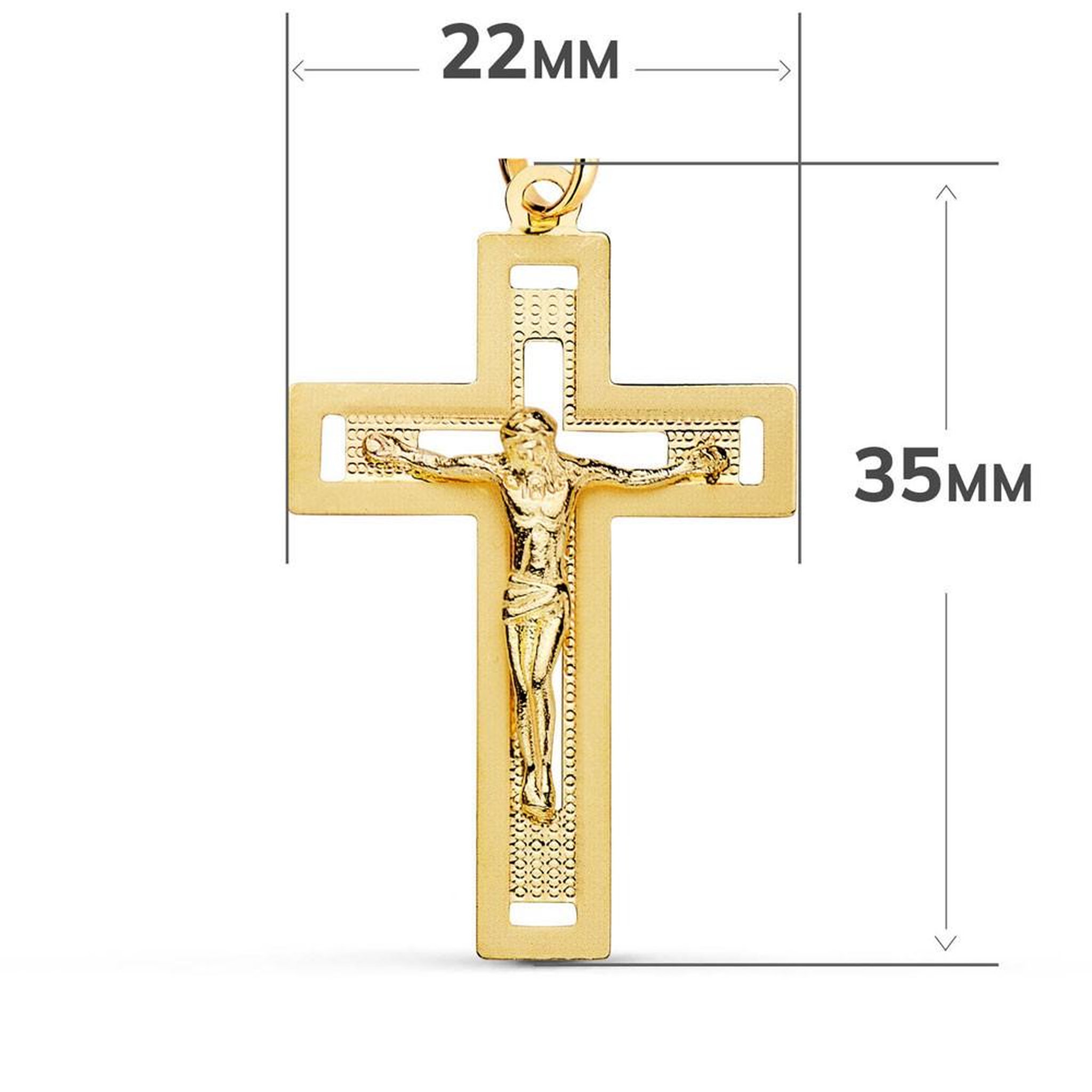Voir la diapositive 3 : L'ATELIER D'AZUR Pendentif  - Médaille Christ sur la Croix Or 18 Carats 750 Jaune - Chaine Offerte