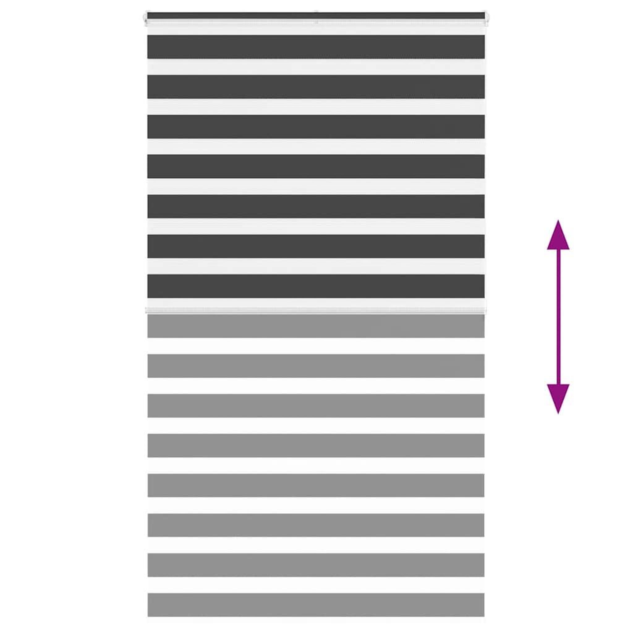 Voir la diapositive 5 : VIDAXL Store zebre noir 130x200 cm largeur du tissu 125,9 cm polyester