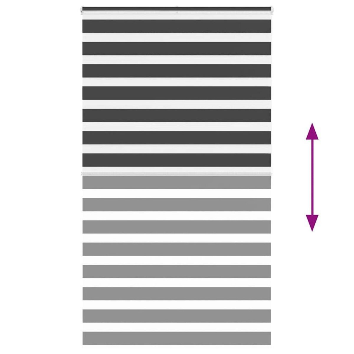 VIDAXL Store zebre noir 130x200 cm largeur du tissu 125,9 cm polyester