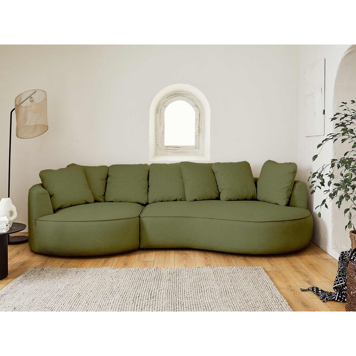 LISA DESIGN Hibiscus - canapé d'angle gauche 4 places - en tissu