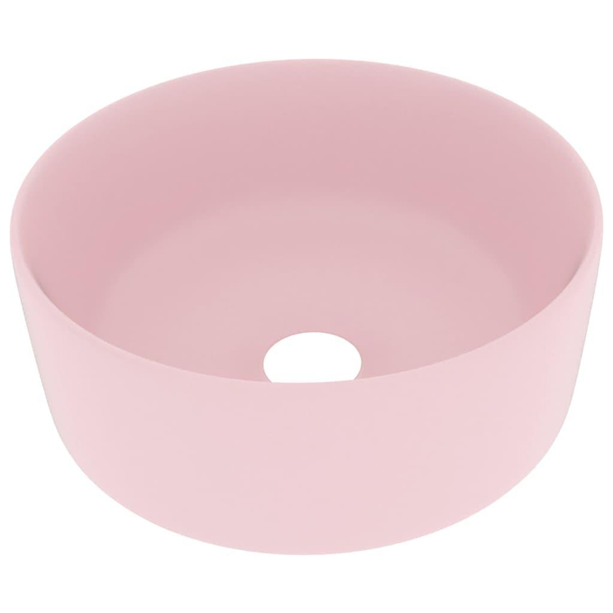 Voir la diapositive 2 : VIDAXL Lavabo rond de luxe Rose mat 40x15 cm Ceramique