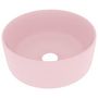 Voir la diapositive 2 : VIDAXL Lavabo rond de luxe Rose mat 40x15 cm Ceramique