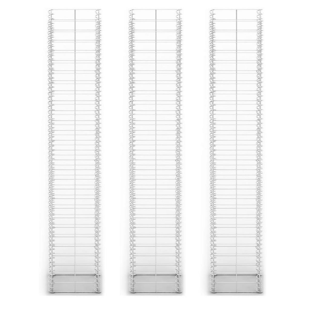 VIDAXL Jeu de panier de gabion 3 pcs Fil galvanise 25x25x150 cm