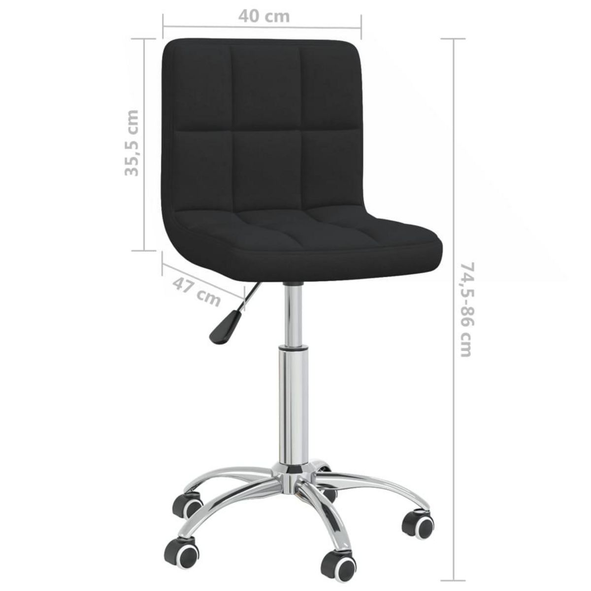 VIDAXL Chaise pivotante de bureau Noir Tissu