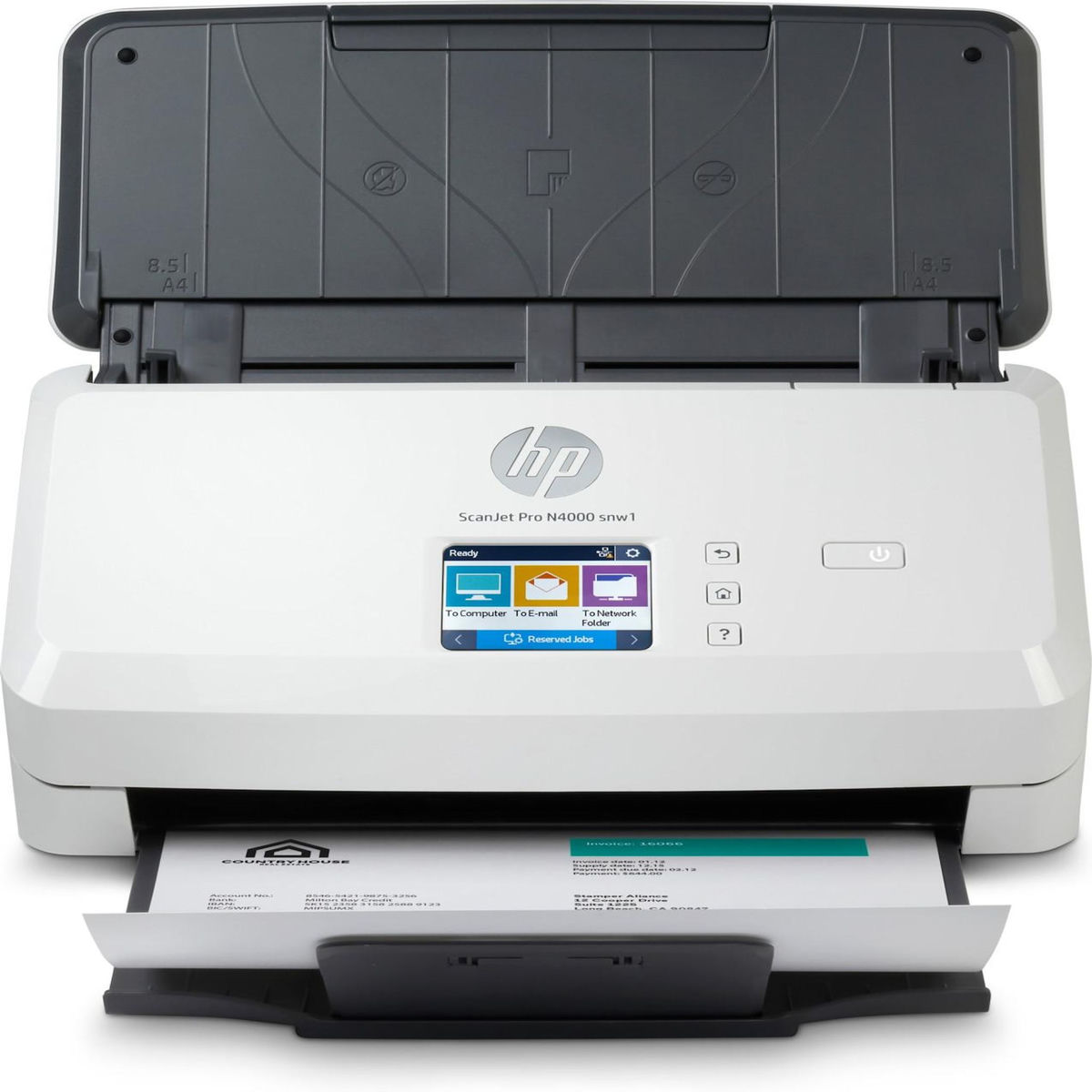 HP HP Scanjet Pro N4000 snw1 Sheet-feed Scanner Alimentation papier de scanner 600 x 600 DPI A4 Noir, Blanc