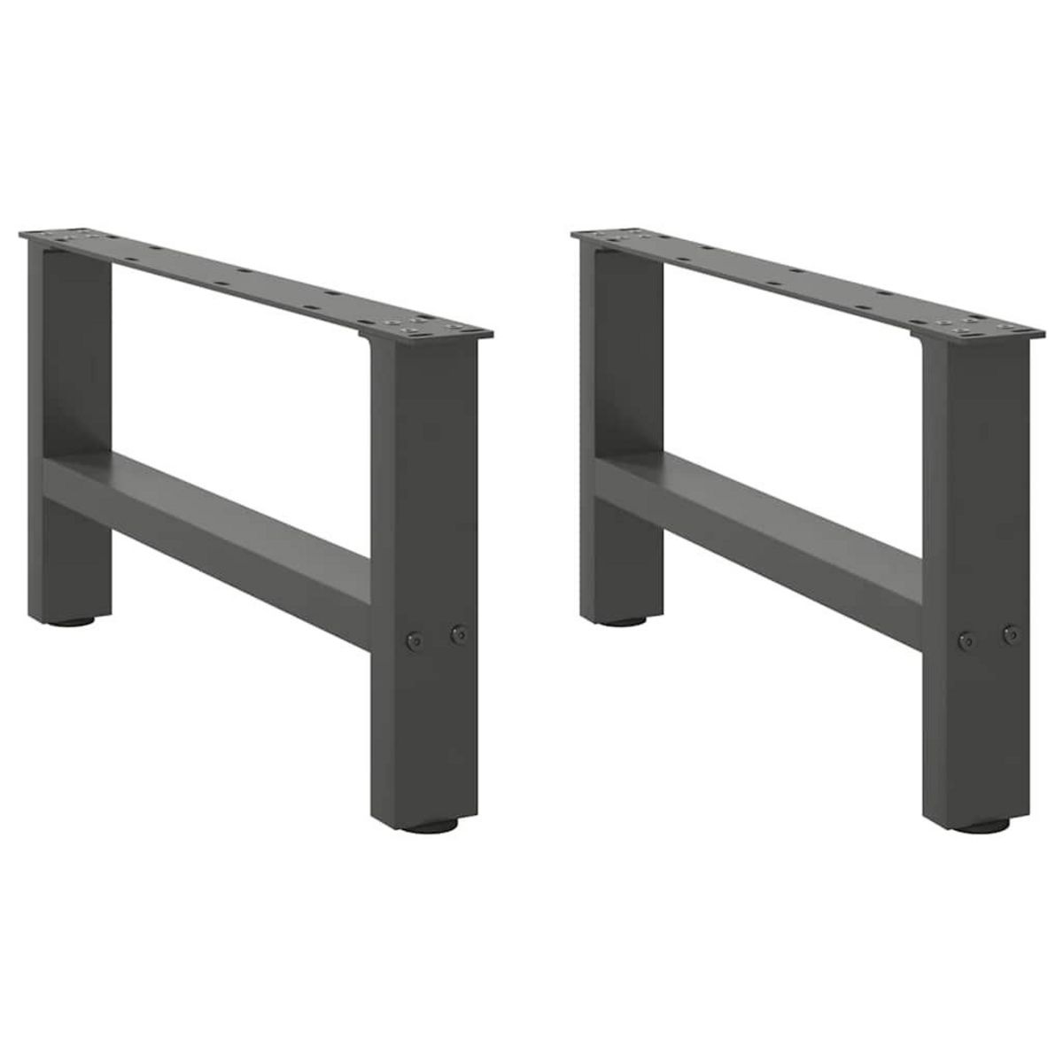 VIDAXL Pieds de table basse anthracite 2 pcs 70x(30-31) cm acier