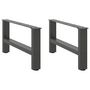 Voir la diapositive 2 : VIDAXL Pieds de table basse anthracite 2 pcs 70x(30-31) cm acier