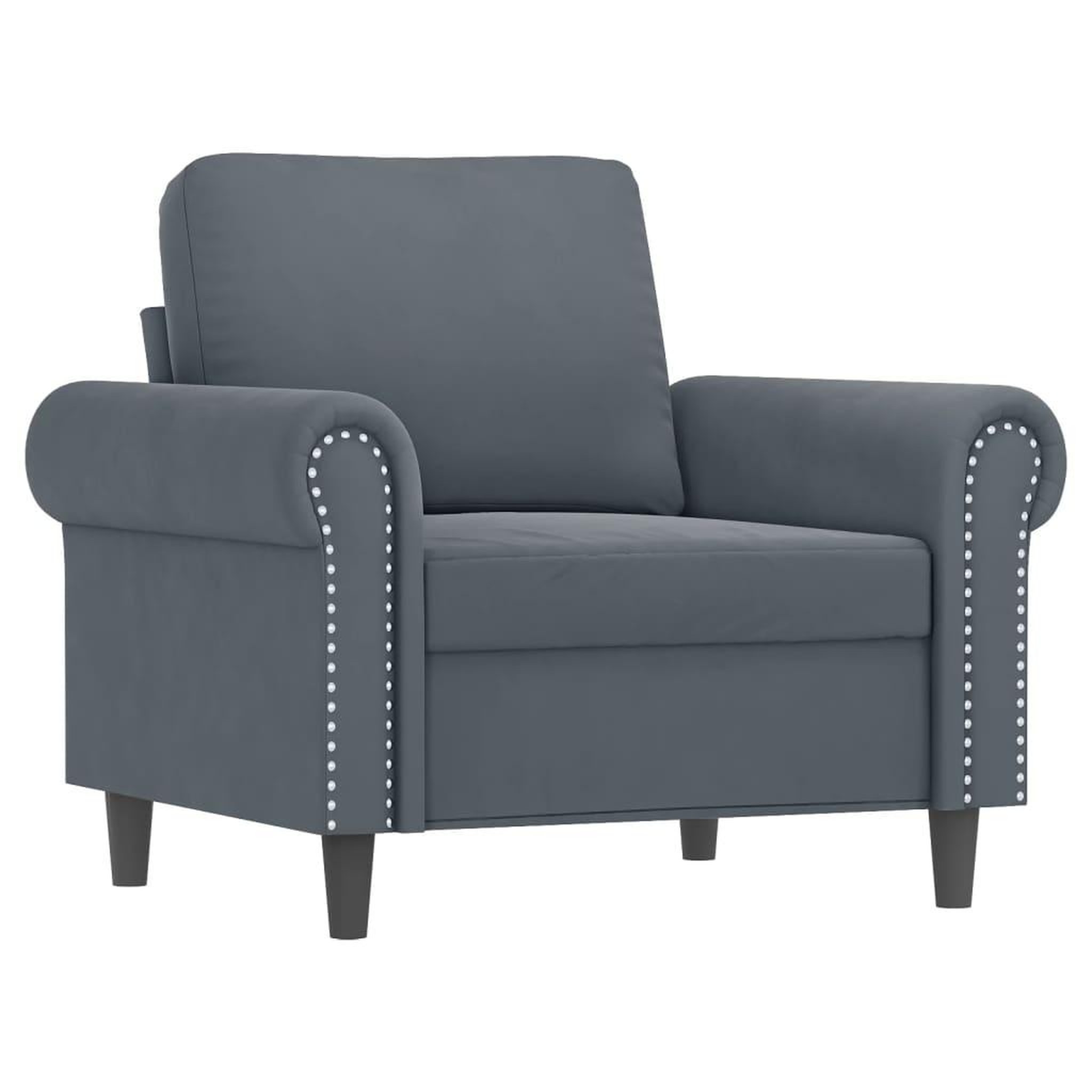 Voir la diapositive 3 : VIDAXL Ensemble de canapes 3 pcs avec coussins Gris fonce Velours