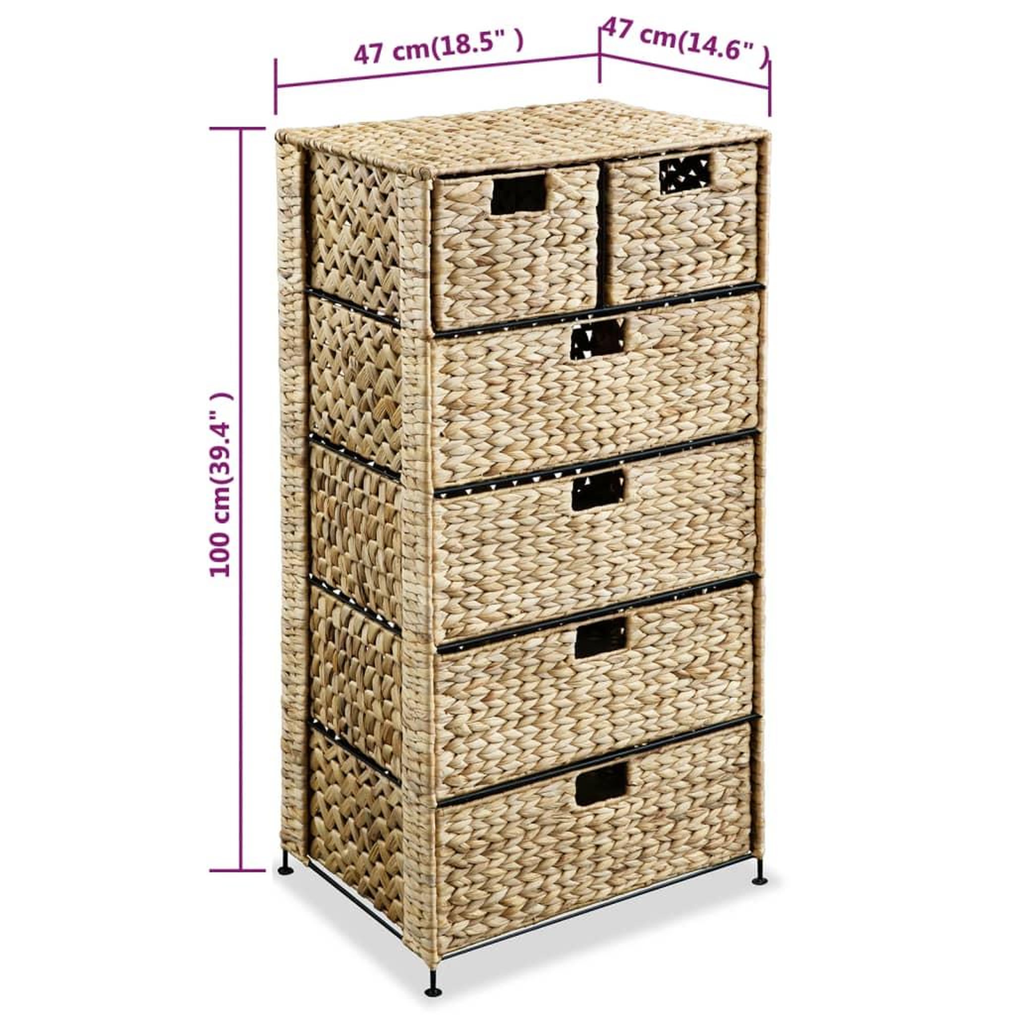 Voir la diapositive 6 : VIDAXL Unite de rangement avec 6 paniers 47x37x100 cm Jacinthe d'eau