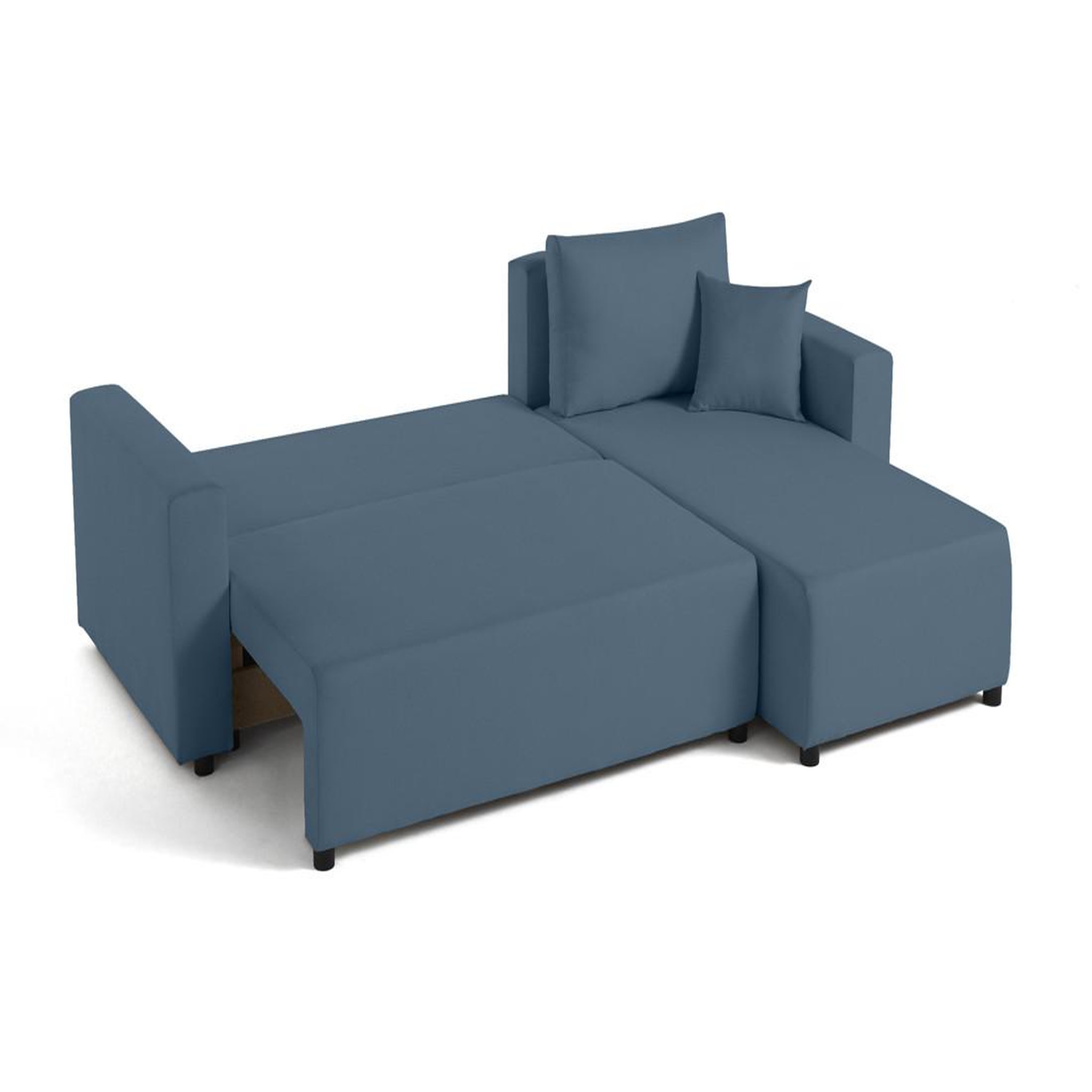 Voir la diapositive 2 : BEST MOBILIER Regala - canapé d'angle réversible - 4 places - convertible avec coffre - en tissu