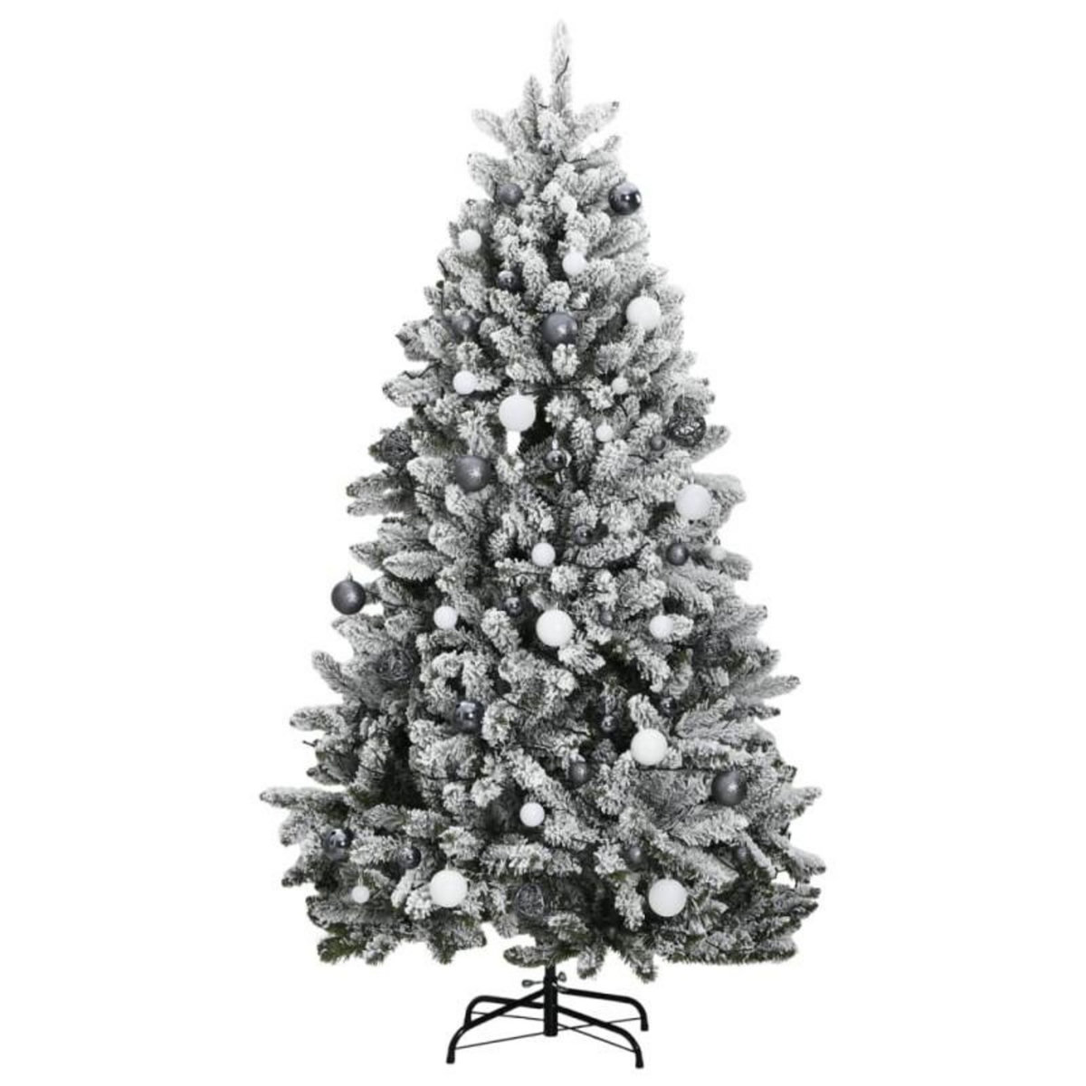 VIDAXL Sapin de Noël artificiel articulé 300 LED et boules 270 cm