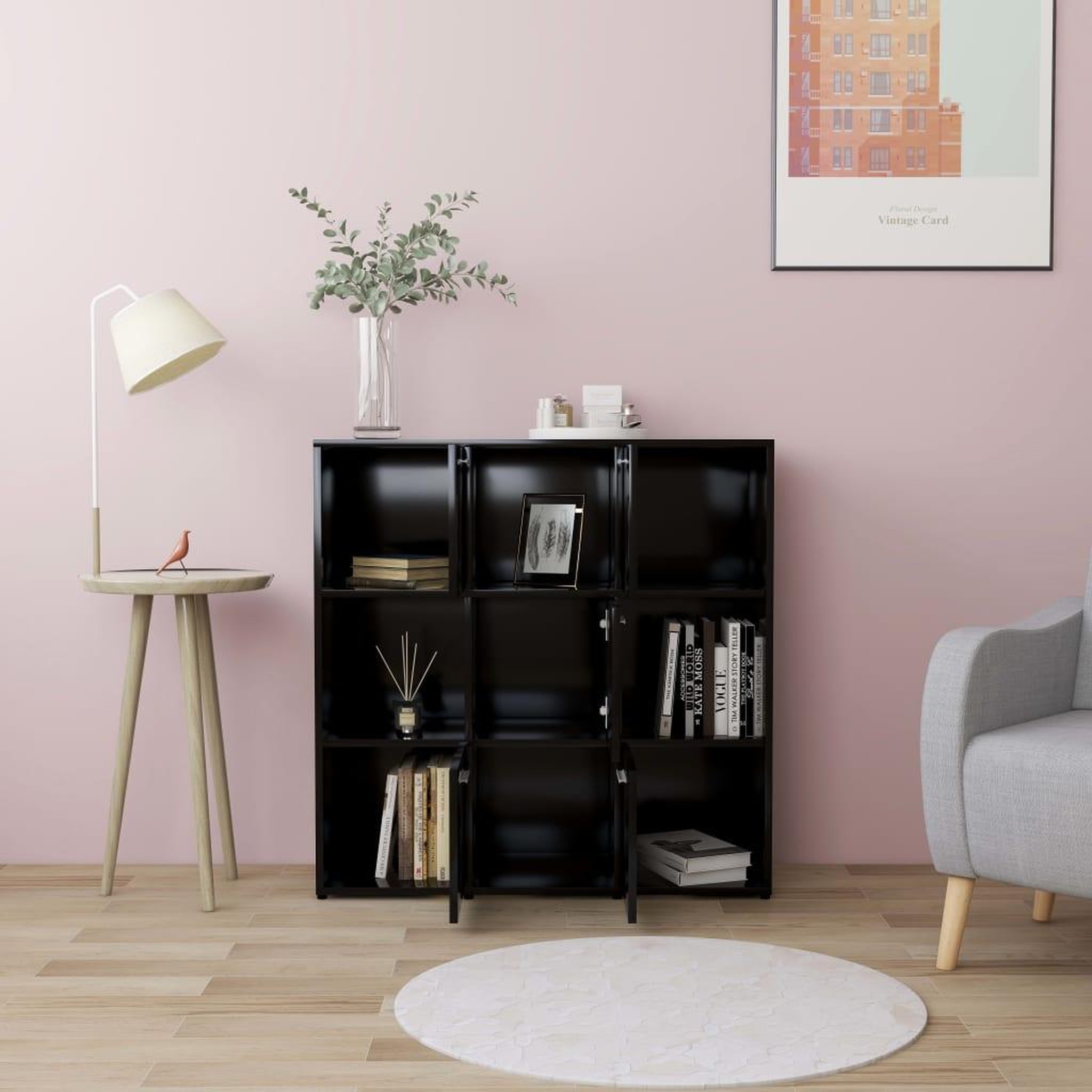 Voir la diapositive 3 : VIDAXL Bibliotheque Noir 90x30x90 cm Bois d'ingenierie