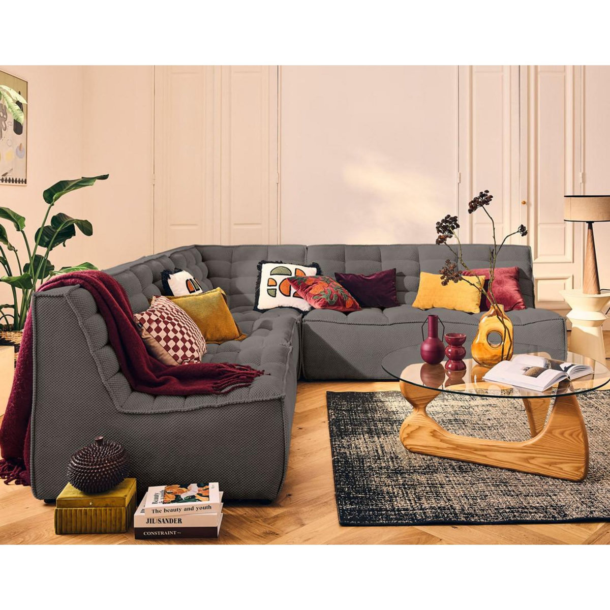 LISA DESIGN Ellie - module d'angle en velours texturé