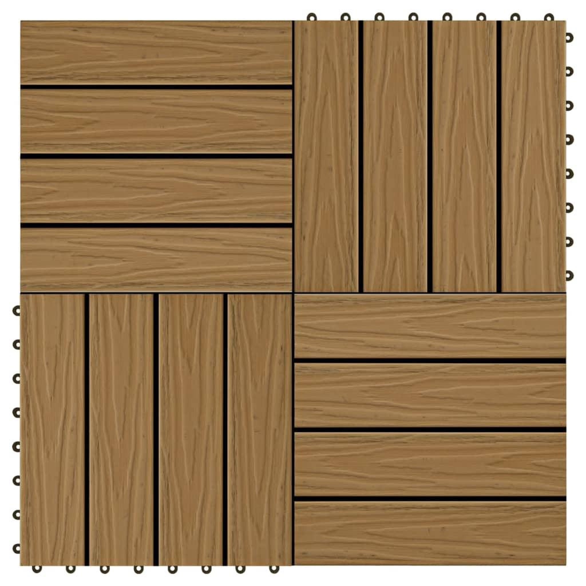 Voir la diapositive 1 : VIDAXL Carreau de terrasse en relief 11 pcs WPC 30x30 cm 1 m^2