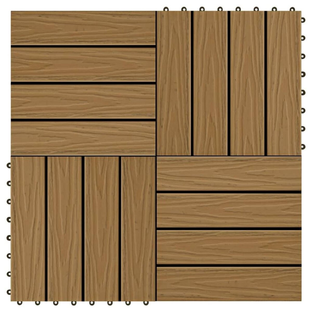 VIDAXL Carreau de terrasse en relief 11 pcs WPC 30x30 cm 1 m^2