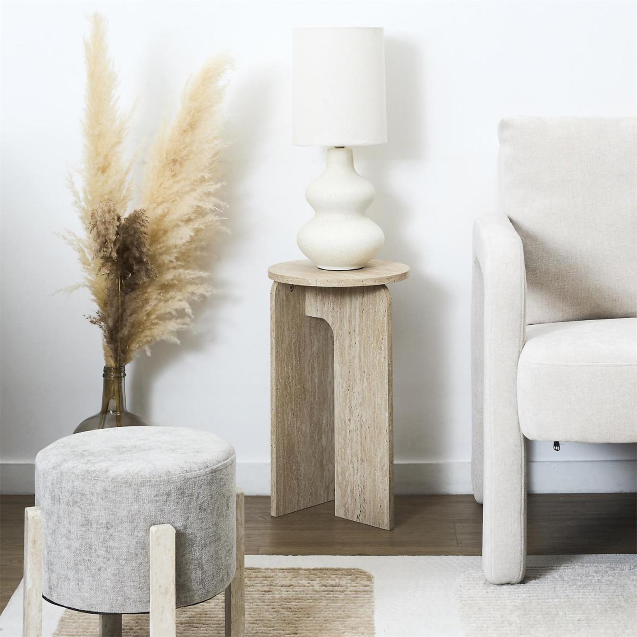 Voir la diapositive 6 : The Home Deco Factory Table d'appoint design  pietra  50cm beige
