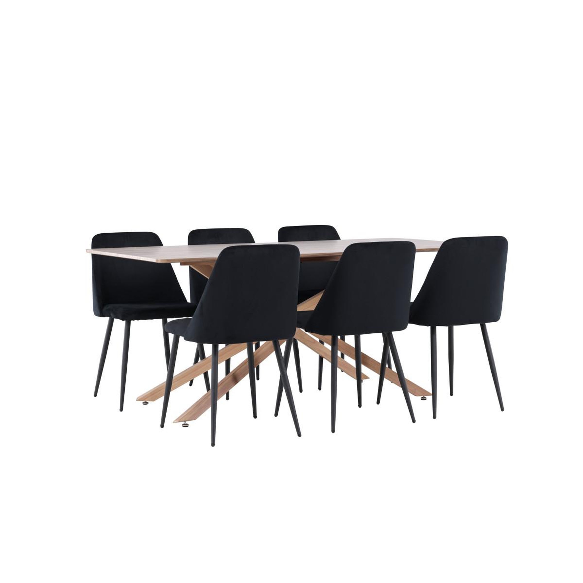 Voir la diapositive 2 : Paris Prix Ensemble table à manger & 6 chaises  piazza & night  180cm marron & noir