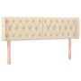 Voir la diapositive 2 : VIDAXL Tete de lit avec oreilles Creme 163x16x78/88 cm Tissu