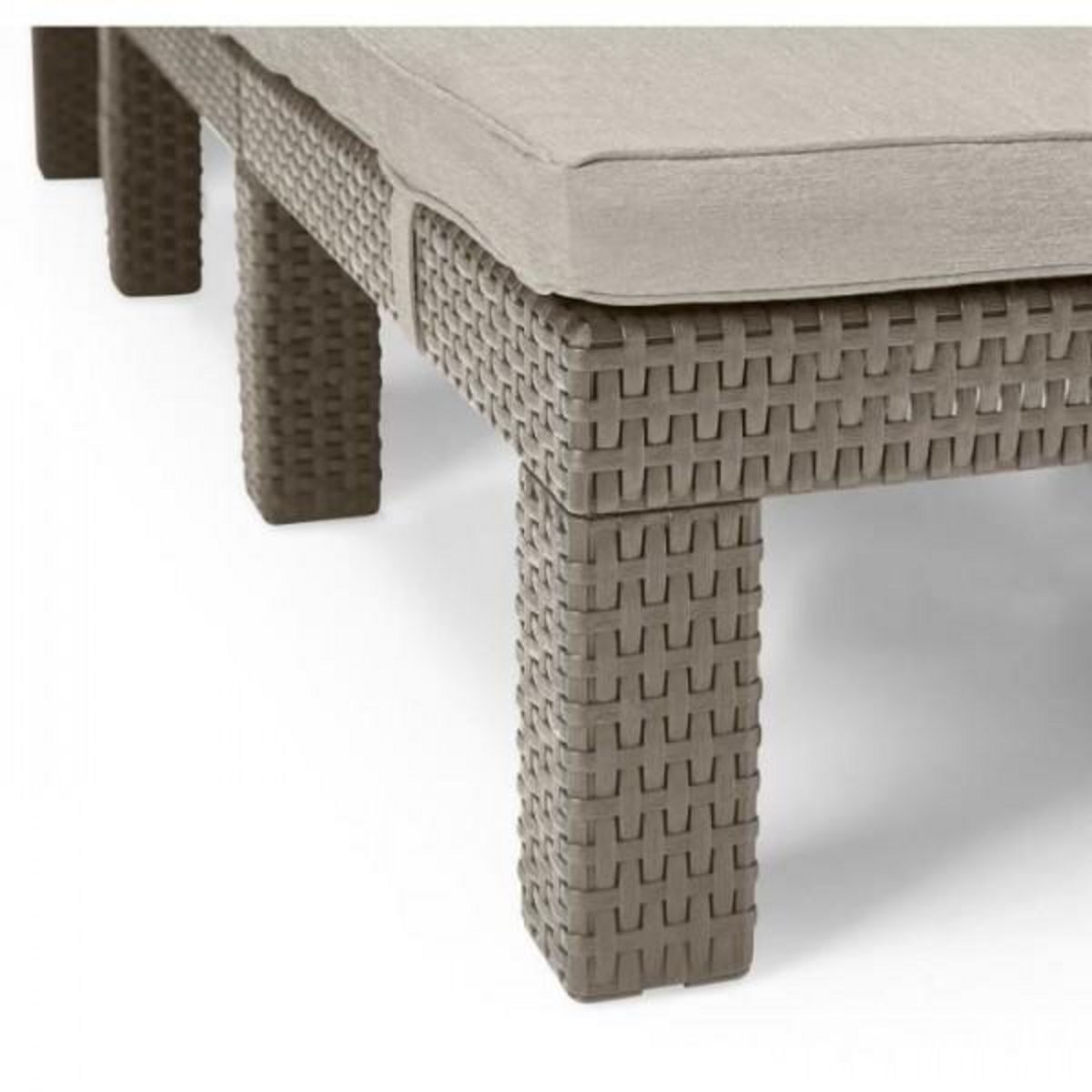 ALLIBERT by KETER Transat Bain de soleil - Allibert by KETER - DAYTONA - en résine imitation rotin tressé - coussin - dossier réglable - cappuccino