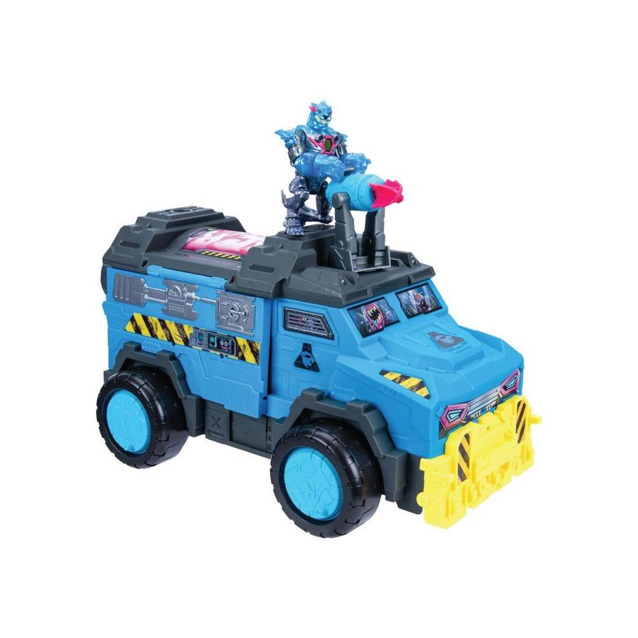 Voir la diapositive 1 : Camion de bataille transformable mega battle lab s2 avec figurine et accessoires, bras robotique et canon laser, trappe d'action