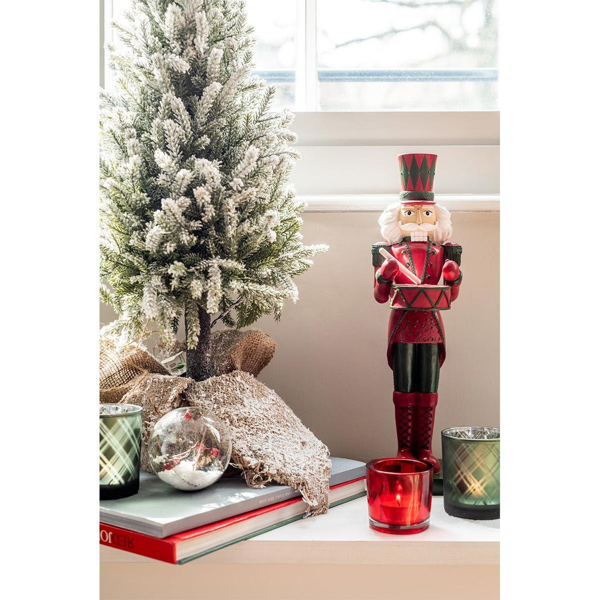 Voir la diapositive 4 : J-LINE Sapin de Noël à LED  Pot Jute  58cm Vert
