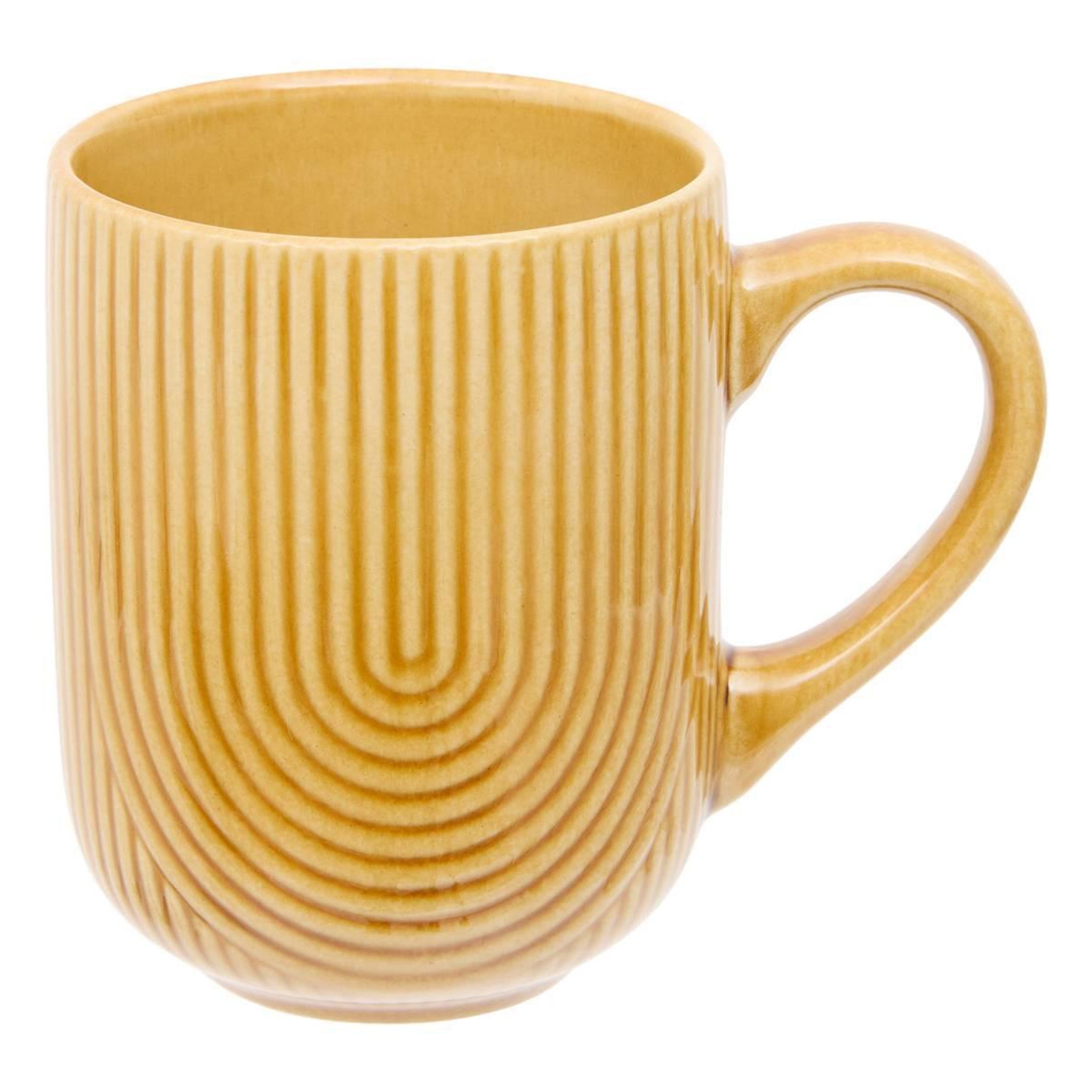 Voir la diapositive 2 : SECRET DE GOURMET Lot de 6 mugs en faïence  lya  30cl ocre