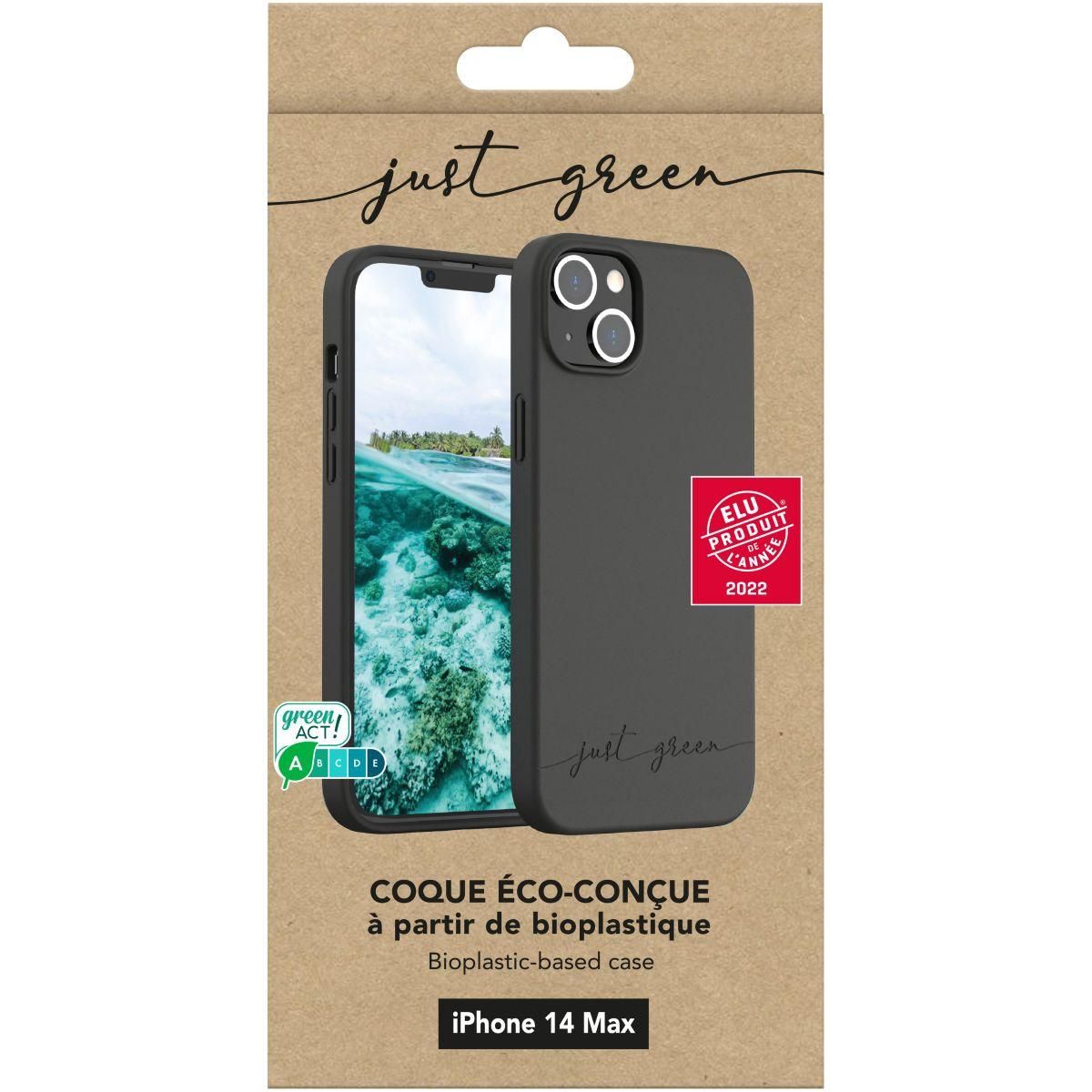 JUST GREEN Coque iPhone 14 Plus Bio noir