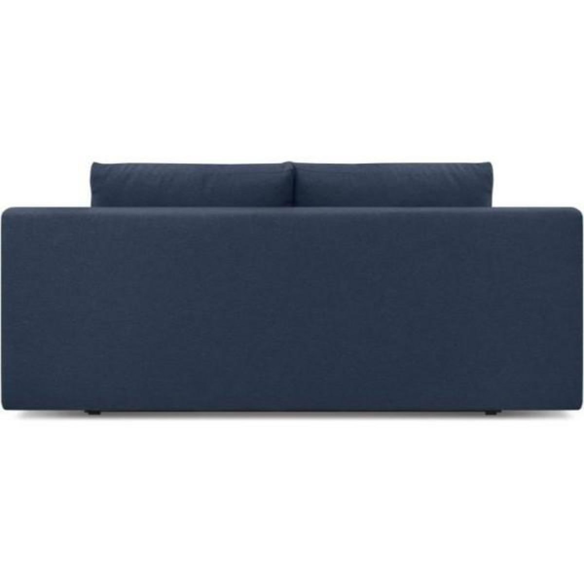 MARKET24 Banquette convertible 3 places MIKA - Tissu bleu foncé - Coffre de rangement - L 192 x H 84 x P 93 cm