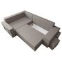 Voir la diapositive 2 : BEST MOBILIER Libbie - canapé d'angle gauche 4 places convertible avec coffre, étagère et poufs en tissu