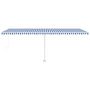 Voir la diapositive 5 : VIDAXL Auvent manuel retractable avec LED 600x300 cm Bleu et blanc