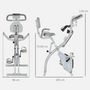 Voir la diapositive 3 : HOMCOM Vélo d'appartement pliant 8 niveaux de résistance magnétique dossier selle réglable poignées ergonomiques écran LCD multifonction suspensions support tablette acier gris