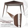 Voir la diapositive 4 : OUTSUNNY Tonnelle barnum de jardin pop-up pliant 2,4L x 2,4l x 2,5H m acier polyester imperméabilisé anti UV avec sac de transport chocolat