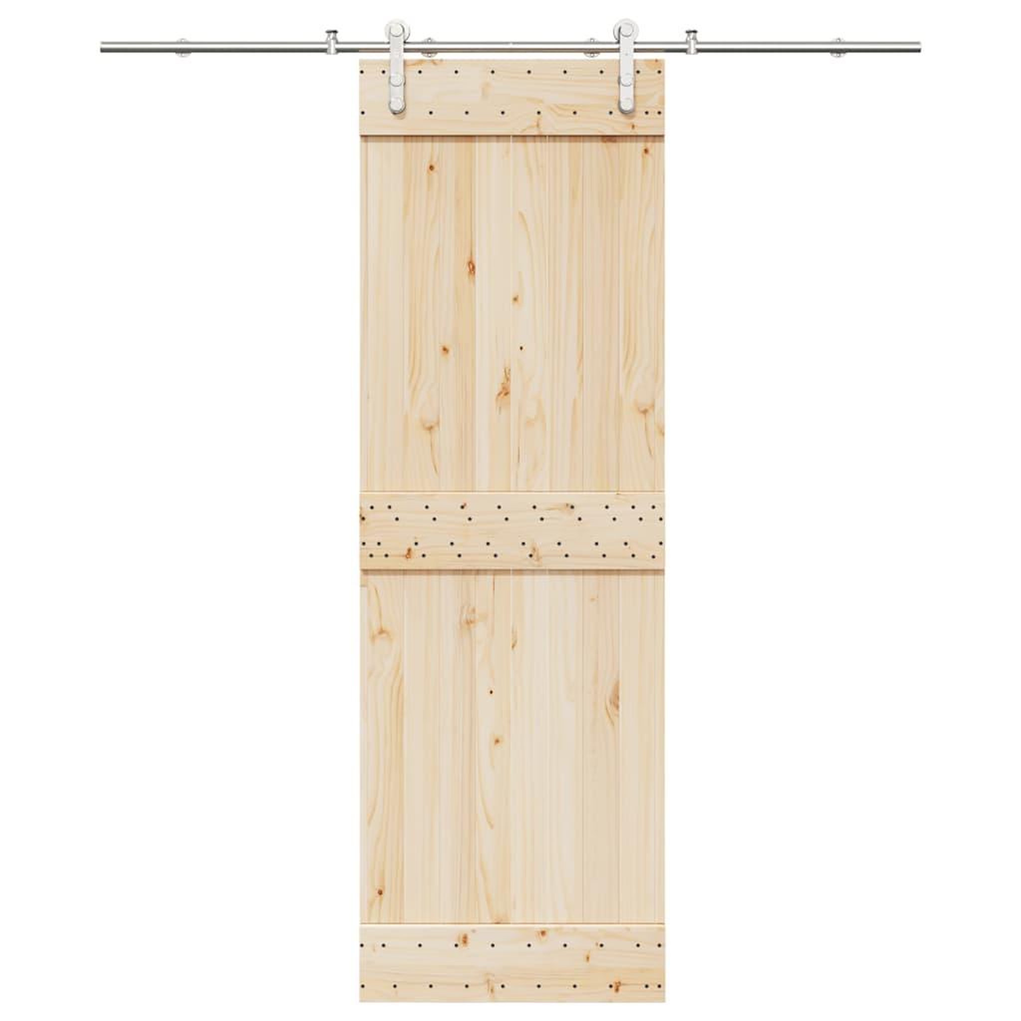 VIDAXL Kit fixation porte coulissante 200 cm Acier inoxydable Argente