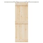 VIDAXL Kit fixation porte coulissante 200 cm Acier inoxydable Argente