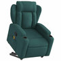 Voir la diapositive 3 : VIDAXL Fauteuil inclinable de massage Vert fonce Tissu
