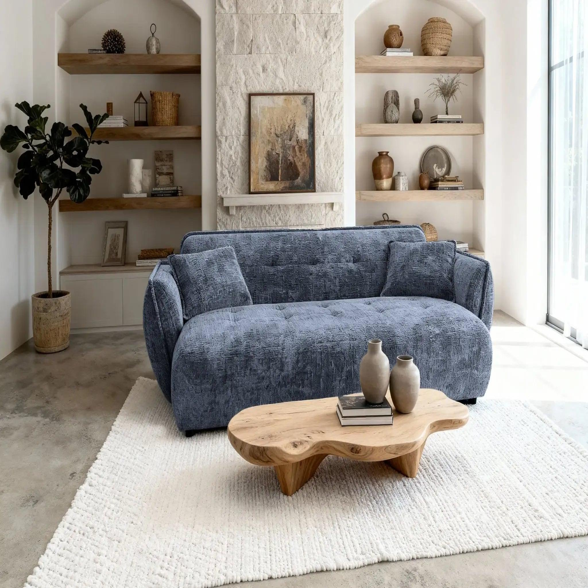 Voir la diapositive 6 : CASANOVA PARIS Mona - canapé droit tissu chenille 3 places