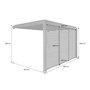Voir la diapositive 4 : SWEEEK Pergola bioclimatique aluminium adossée 4x3m + 3 persiennes 130cm Triomphe
