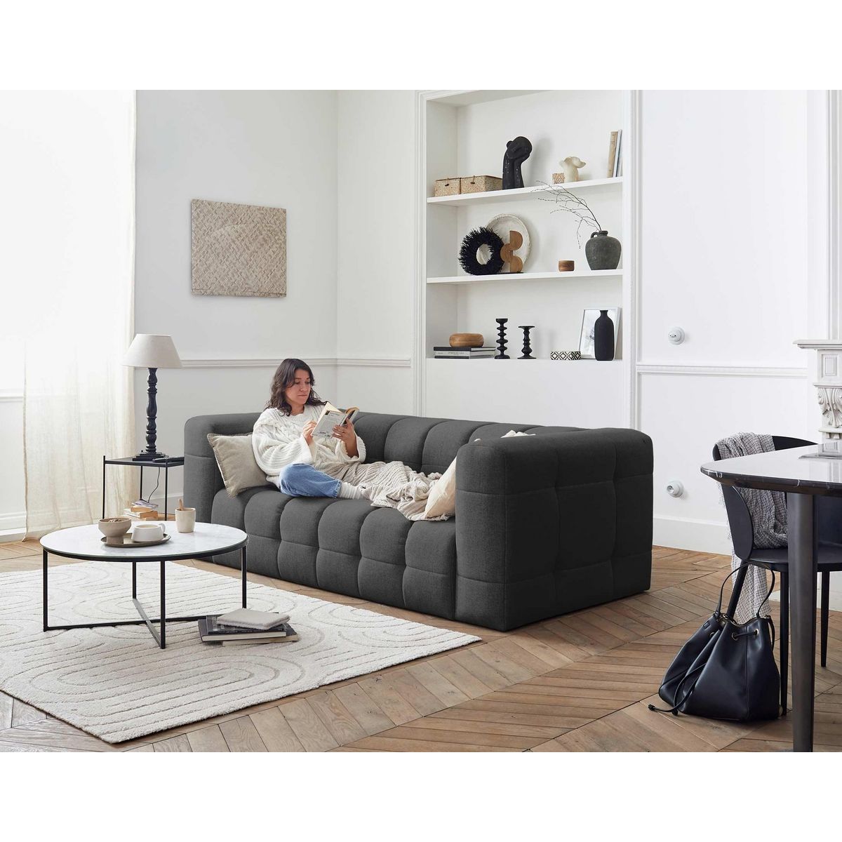 LISA DESIGN Suzano - canapé 3 places - en tissu