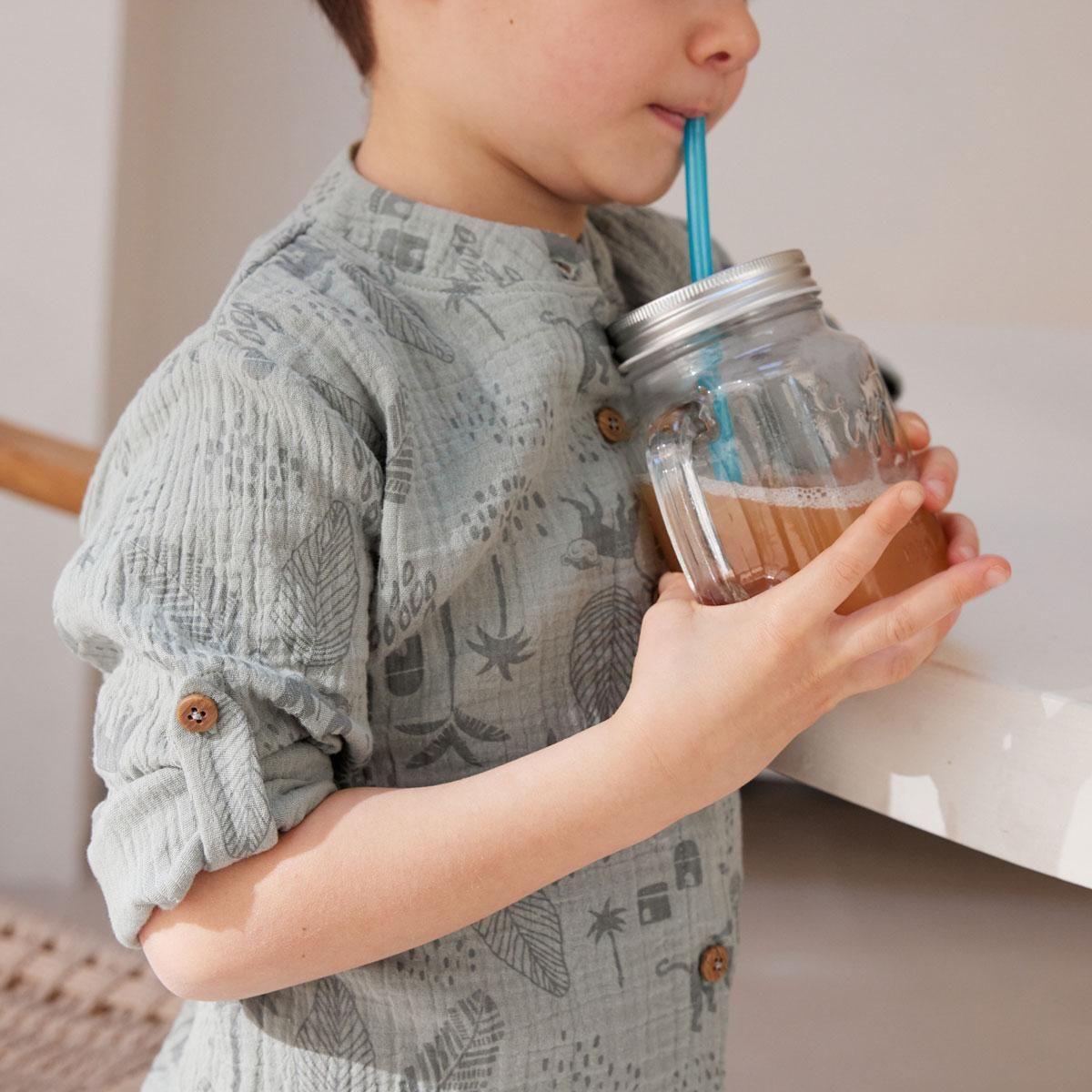 Petit Béguin Chemise bébé en gaze de coton Gao