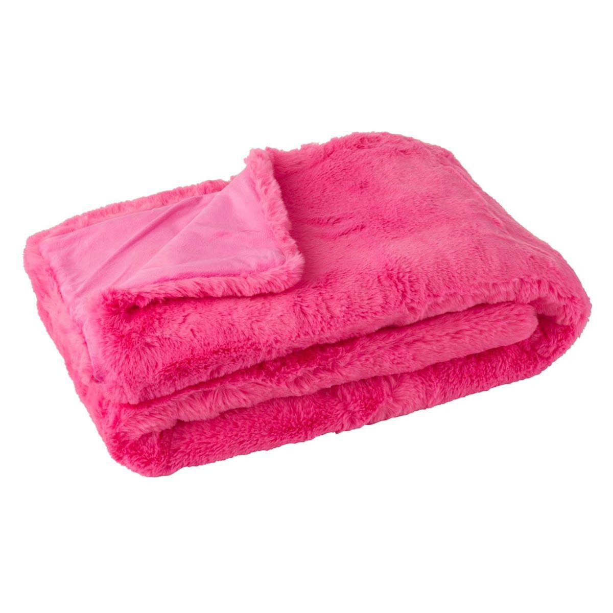 Paris Prix Plaid Imitation Fourrure  Cutie  130x180cm Rose Fluo
