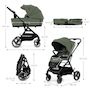 Voir la diapositive 6 : KINDERKRAFT Poussette 2 en 1 avec nacelle YOXI, roues anti-crevaison et accessoires