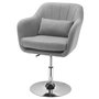 Voir la diapositive 1 : HOMCOM Fauteuil lounge design grand confort coussins lombaires hauteur réglable pivotant 360° piètement métal chromé lin gris