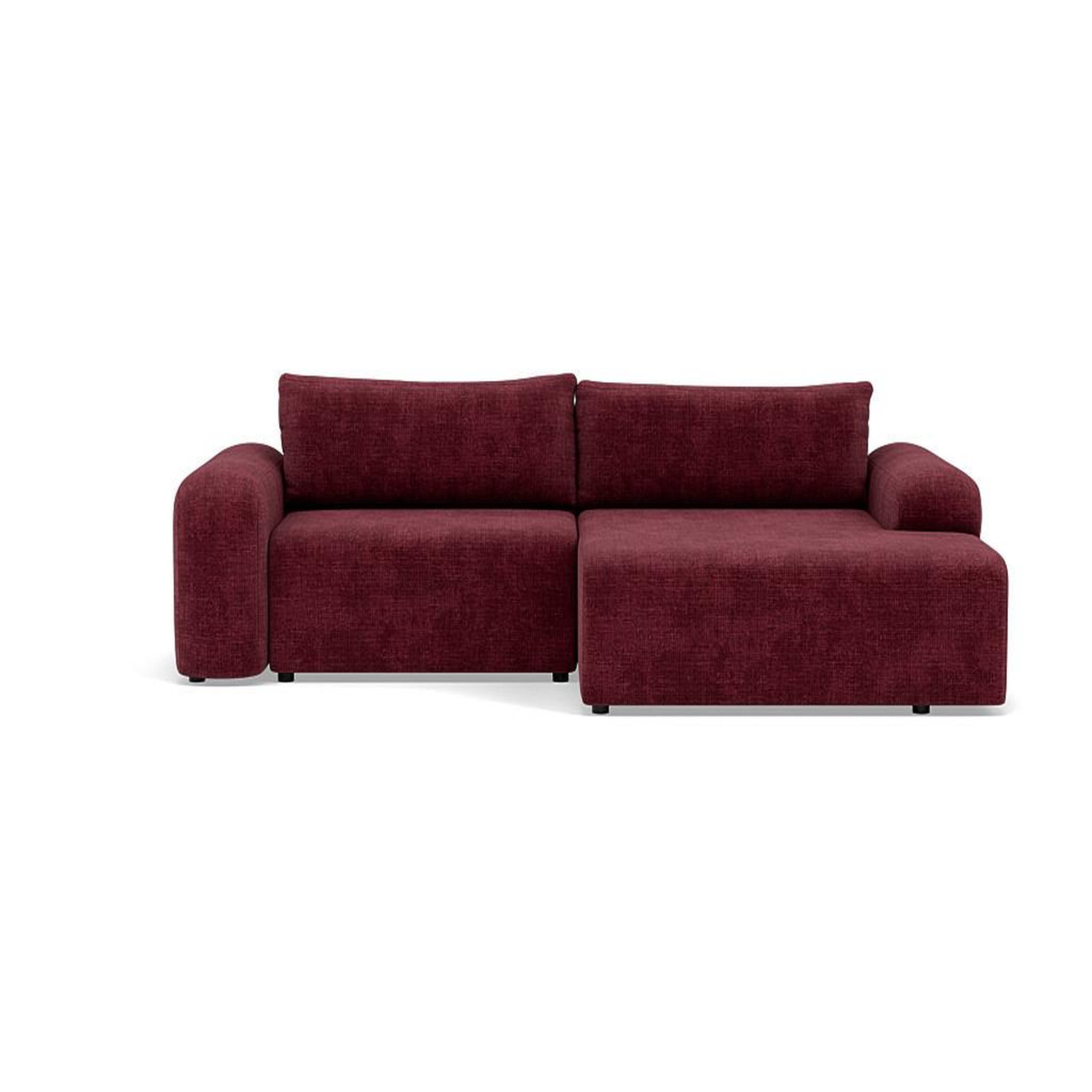 Voir la diapositive 1 : BEST MOBILIER Rebecca - canapé d'angle droit 4 places convertible avec coffre en velours texturé
