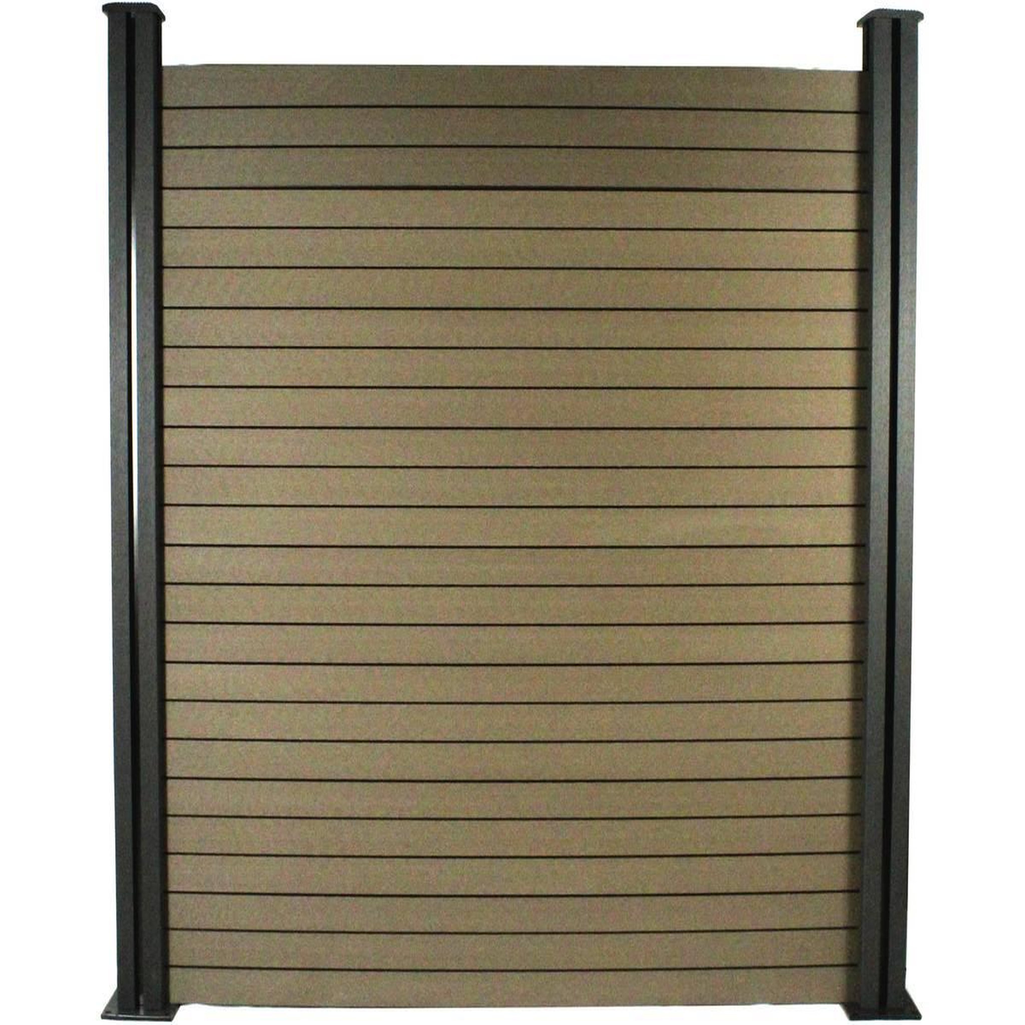 Voir la diapositive 1 : Habitat et Jardin Kit Clôture 8 x 1.6m composite - Kit de fixation offert - Marron
