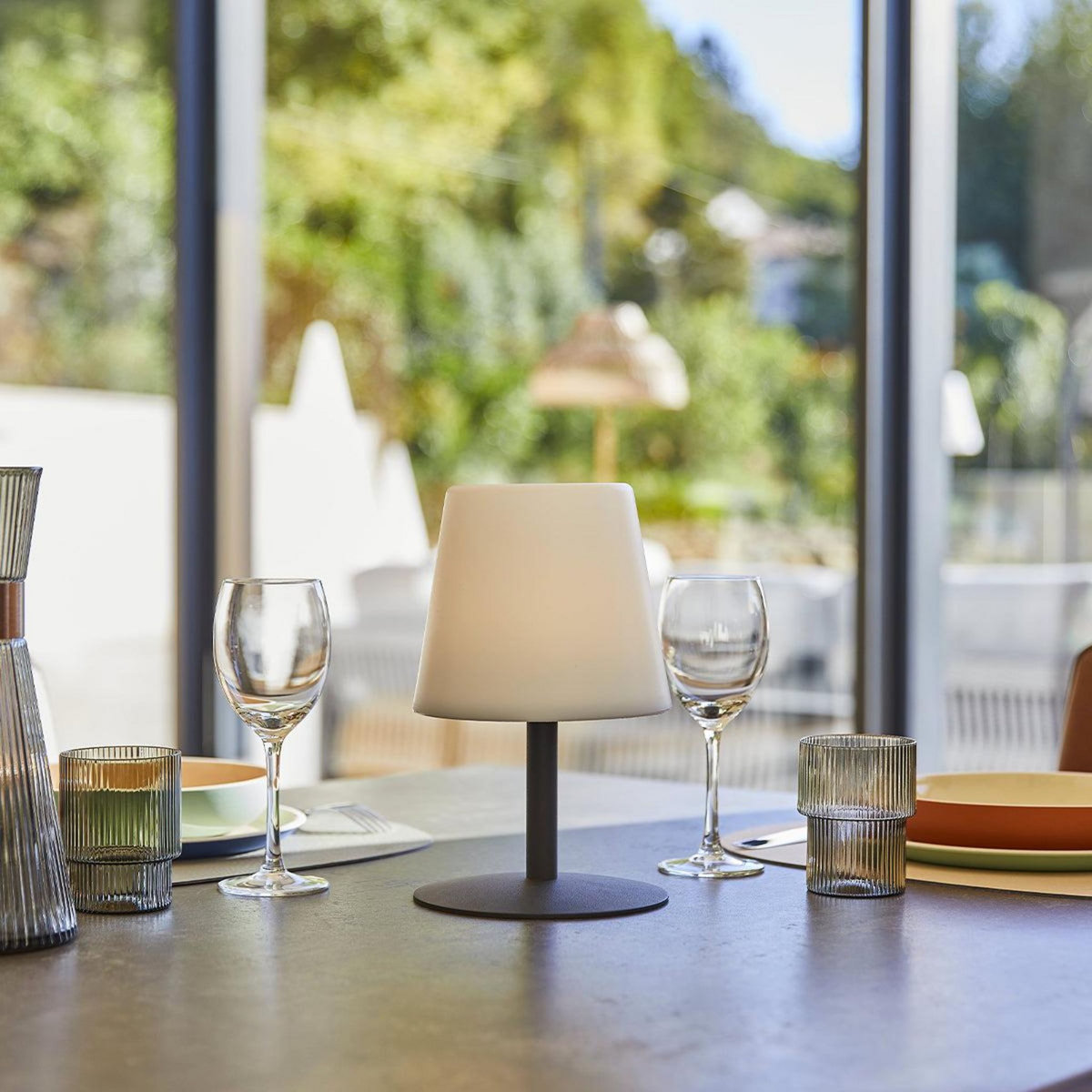 Lumisky Lampe de table sans fil LED STANDY MINI Gris Acier H25CM